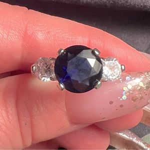 Navy blue fashion ring